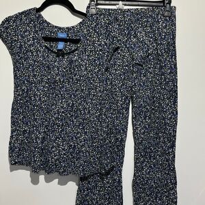 Simply Vera Vera Wang Women's Multicolor Intimate Floral Pajama Set Size XS